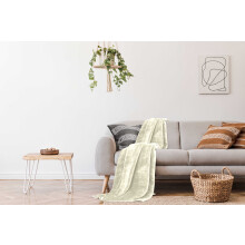 Luxury Thick Faux Fur Mink Throw Blanket - ( 200x240 cm ) - Cream
