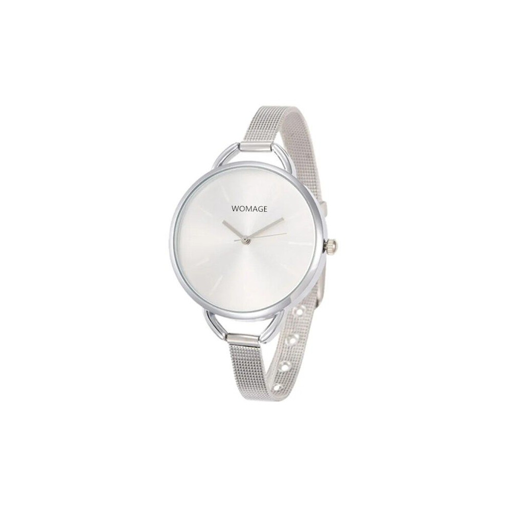 (Argent) Montres de luxe en or pour femmes Montre en acier inoxydable pour femmes Hodinky Ceasuri Montre