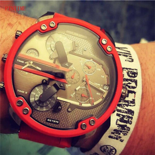 (DZ Bianco) Orologio da uomo versatile, alla moda, elegante, quadrante super grande, doppi inserti, 1