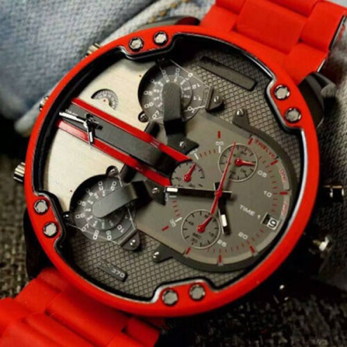(DZ Bianco) Orologio da uomo versatile, alla moda, elegante, quadrante super grande, doppi inserti, 2