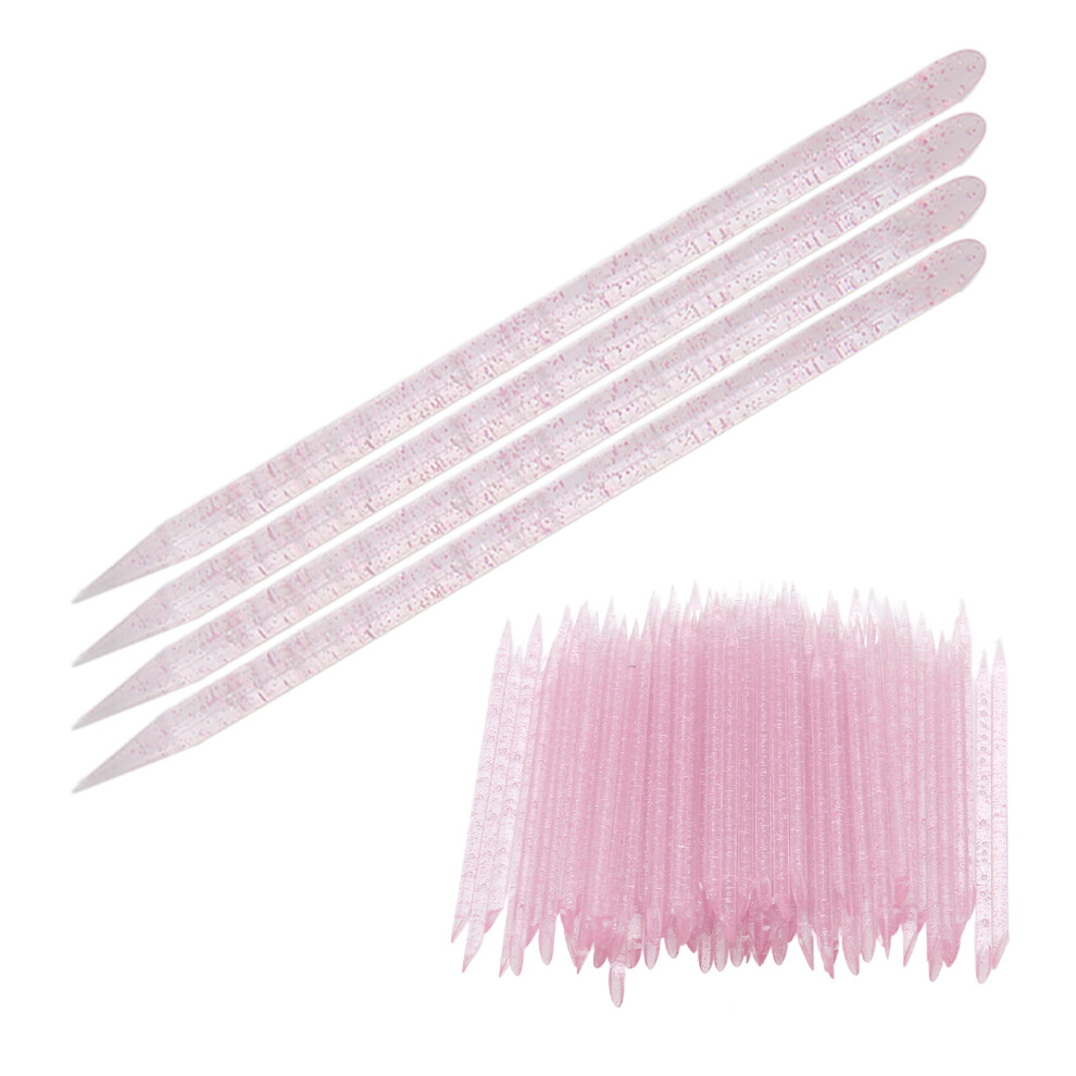 Pink Double Ended 100Pcs Nail Cuticle Pusher Sticks For Professional Use