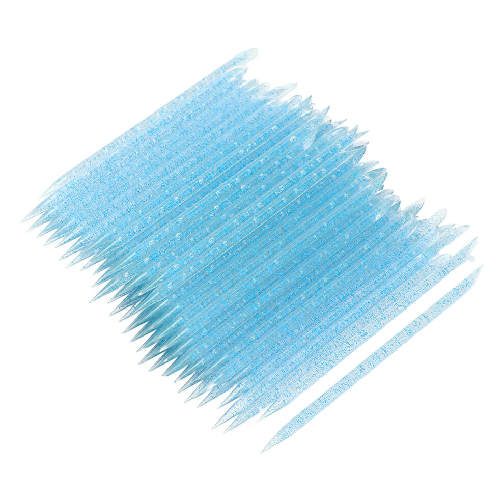 Blue 100Pcs Nail Care Cuticle Pusher Manicure Pedicure Sticks