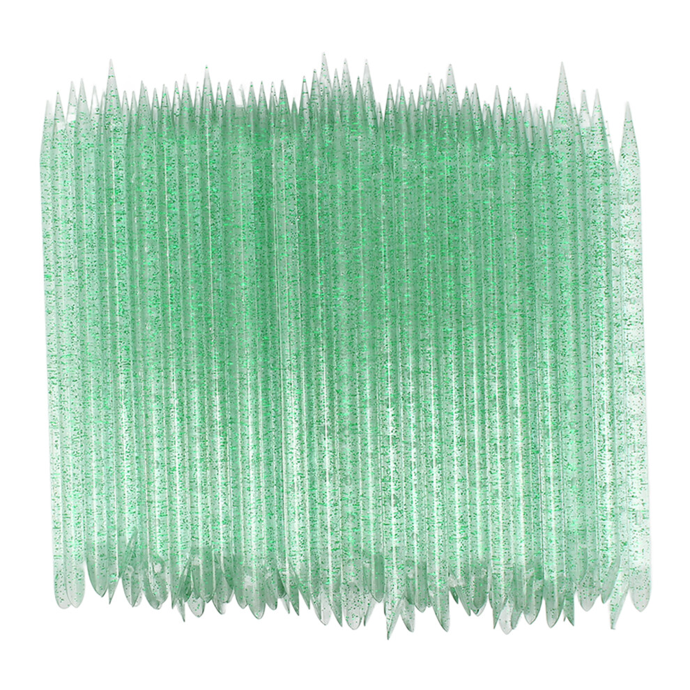 Green 100Pcs Manicure Pedicure Nail Cuticle Pusher Dead Skin Remover Sticks