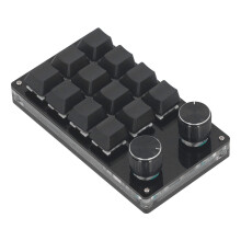 Makro Mechanical Gaming-Tastatur 12 Tasten 2 Knöpfe Programmierbare kabelgebundene Tastatur mit rotem Schalter für Windows, Linux und OS X