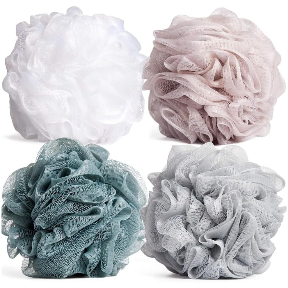 Zuvo Loofah Bath Sponge Pack Of 8 Eco Friendly Shower Puffs Assorted