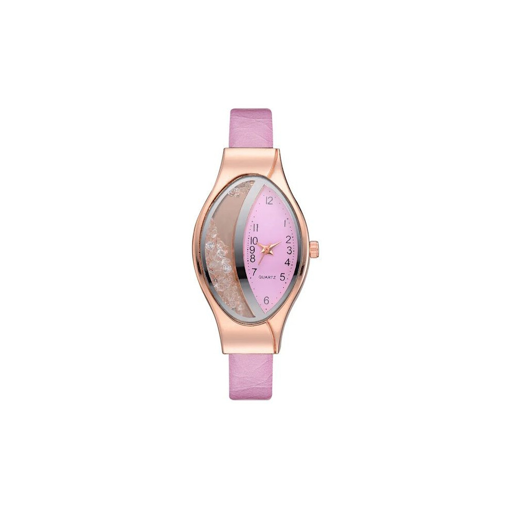 (Rose) Montres de style exquis pour femmes, montre-bracelet à quartz de luxe en diamant, montre pour
