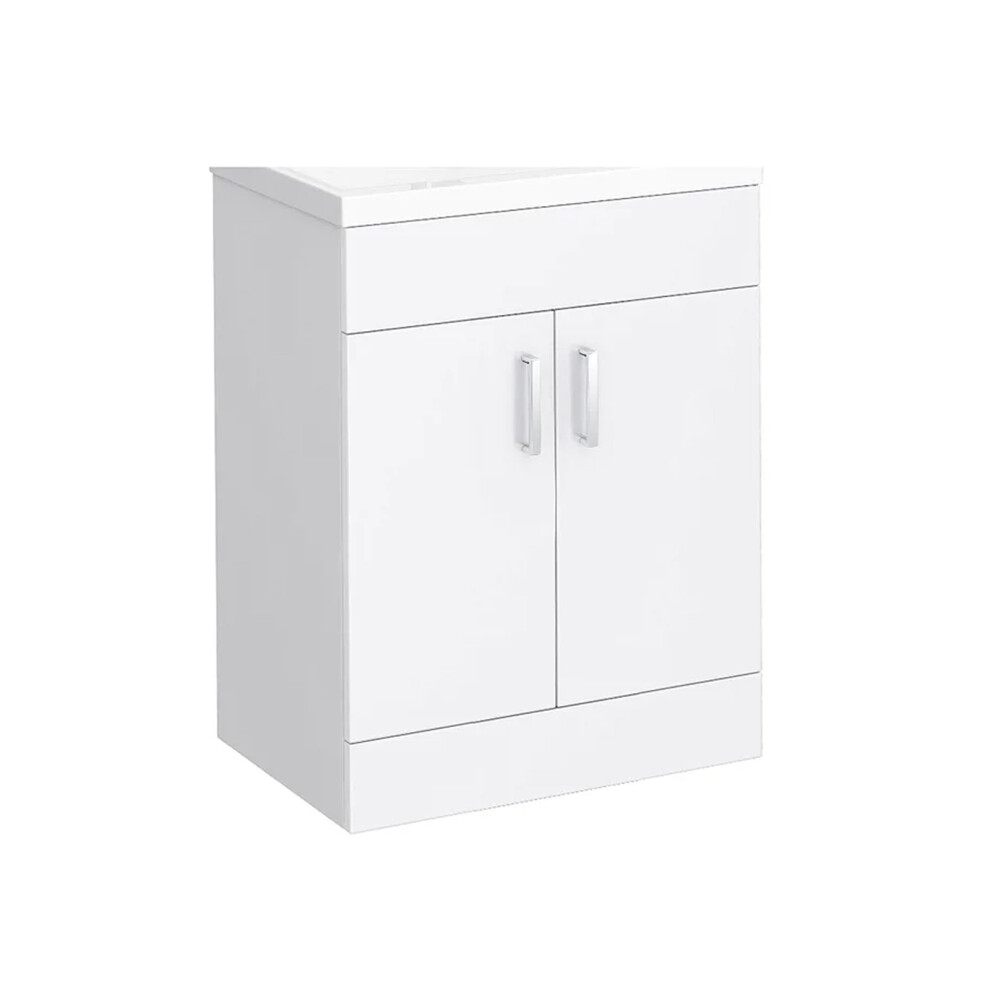Nes Home 600Mm Freestanding Vanity Unit (Excluding Basin) White