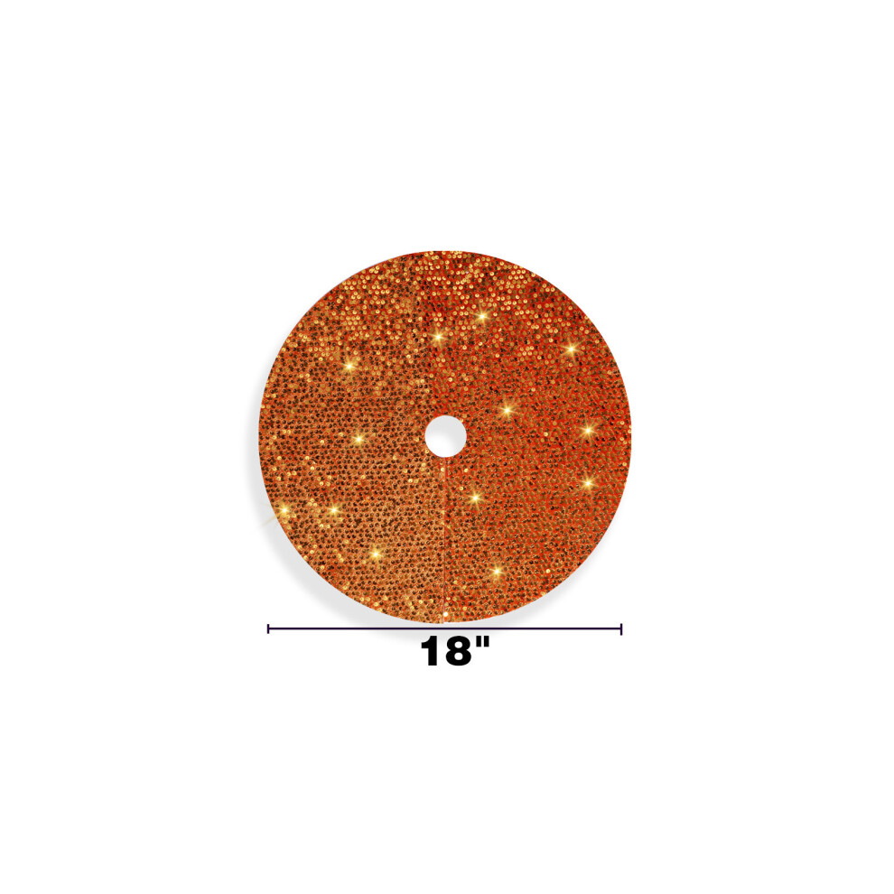 (Diameter 45cm/18 inches) Halloween high-end bright sequins tree skirt creative orange apron festive atmosphere tree accessories decorations-image-OPC-PJBS9CP-NEW