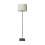 Litecraft Beck Floor Lamp Square Base With Ivory Shade - Black 1