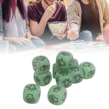 10 Stück Finger-Raten-Würfel Leuchtende 6-seitige leichte Stein-Schere-Papier Würfelset für Brettspiele Grün