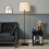 Litecraft Beck Floor Lamp Square Base With Ivory Shade - Black 2