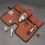 Portable Canvas Cocktail Kit Bag, Foldable Roll, 45x31.5cm Brown 10