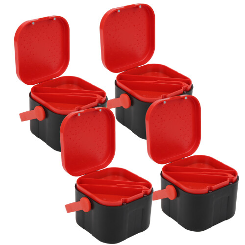 4pcs Portable Plastic Fishing Bait Holder Box Worm 1