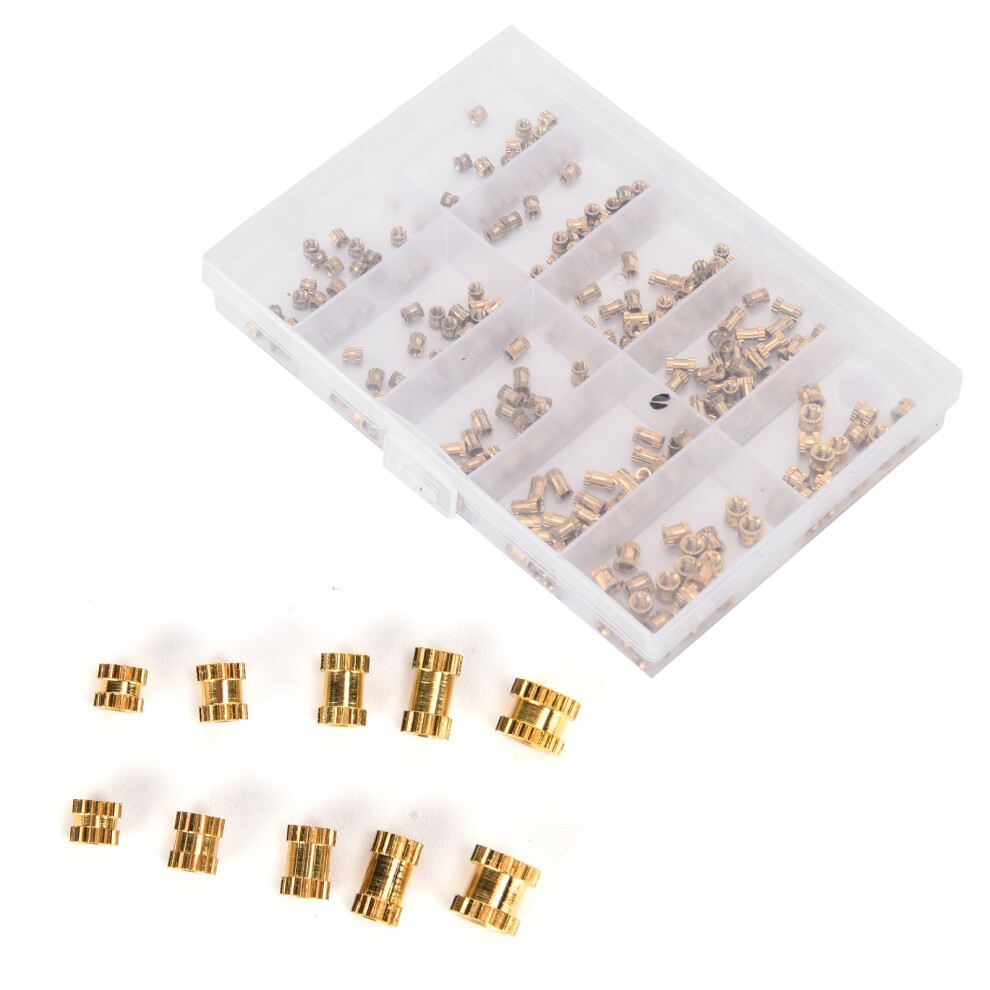 Threaded Brass Knurled Nuts 280Pcs M2/M2.5/M3 For Injection Molding 8441333175157