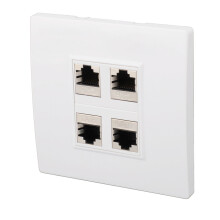 Cat6 Ethernet Wandplatte 4-Port Weiblich zu Weiblich Vermeiden Sie Unordnung Internet-Wandplatte für CAT5 CAT5E CAT6 CAT6A