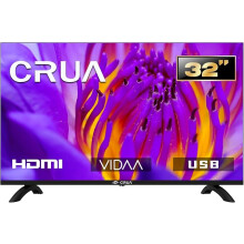 CRUA 32 Inch Smart TV 2024 VIDAA TV with HD Display, Built-in Netflix/YouTube/Prime Video, Wi-Fi, HDMI/USB, Energy Efficient