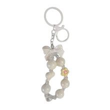 Beads Key Chain Car Keychain Bag Pendant Women Valentine's Day Gifts Toys White
