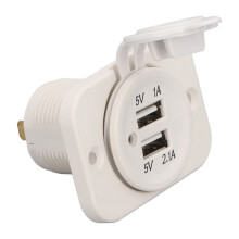 DC12-24V Kompaktes Dual-USB-Ladegerät 2,1A + 1A blaue LED