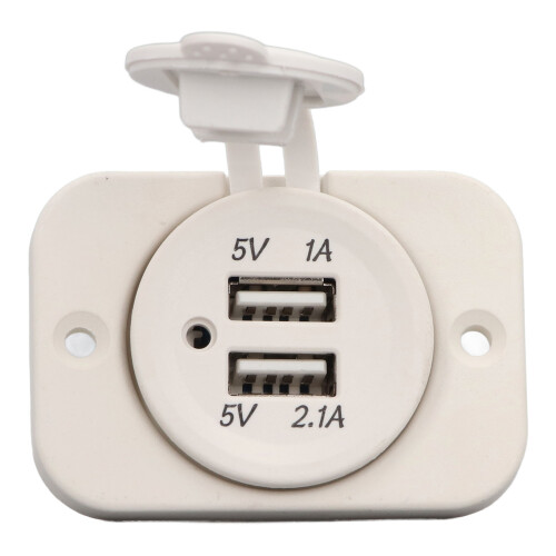 DC12-24V Kompaktes Dual-USB-Ladegerät 2,1A + 1A blaue LED 2