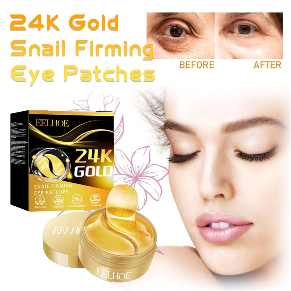 2PC 24k Gold Tightening Eye Mask Improves Eye Wrinkles, Reduce Eye Fine Lines