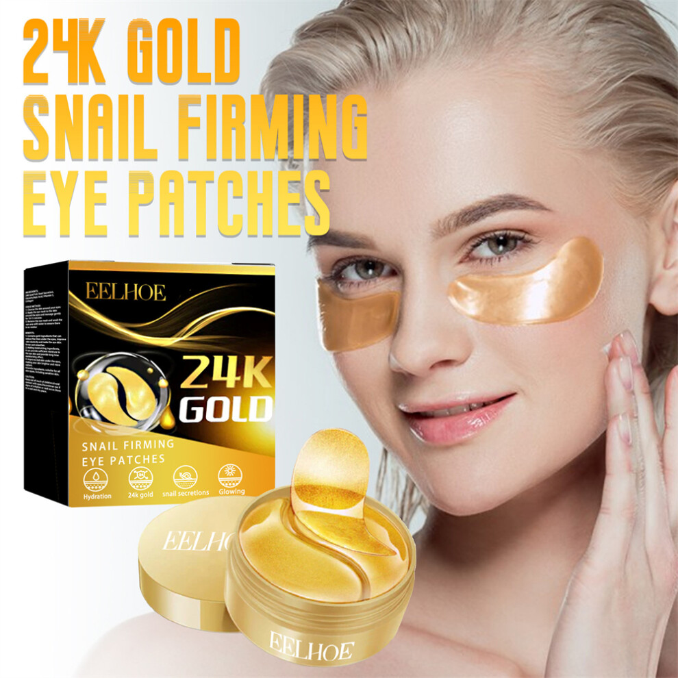 3PC 24k Gold Tightening Eye Mask Improves Eye Wrinkles, Reduce Eye Fine Lines