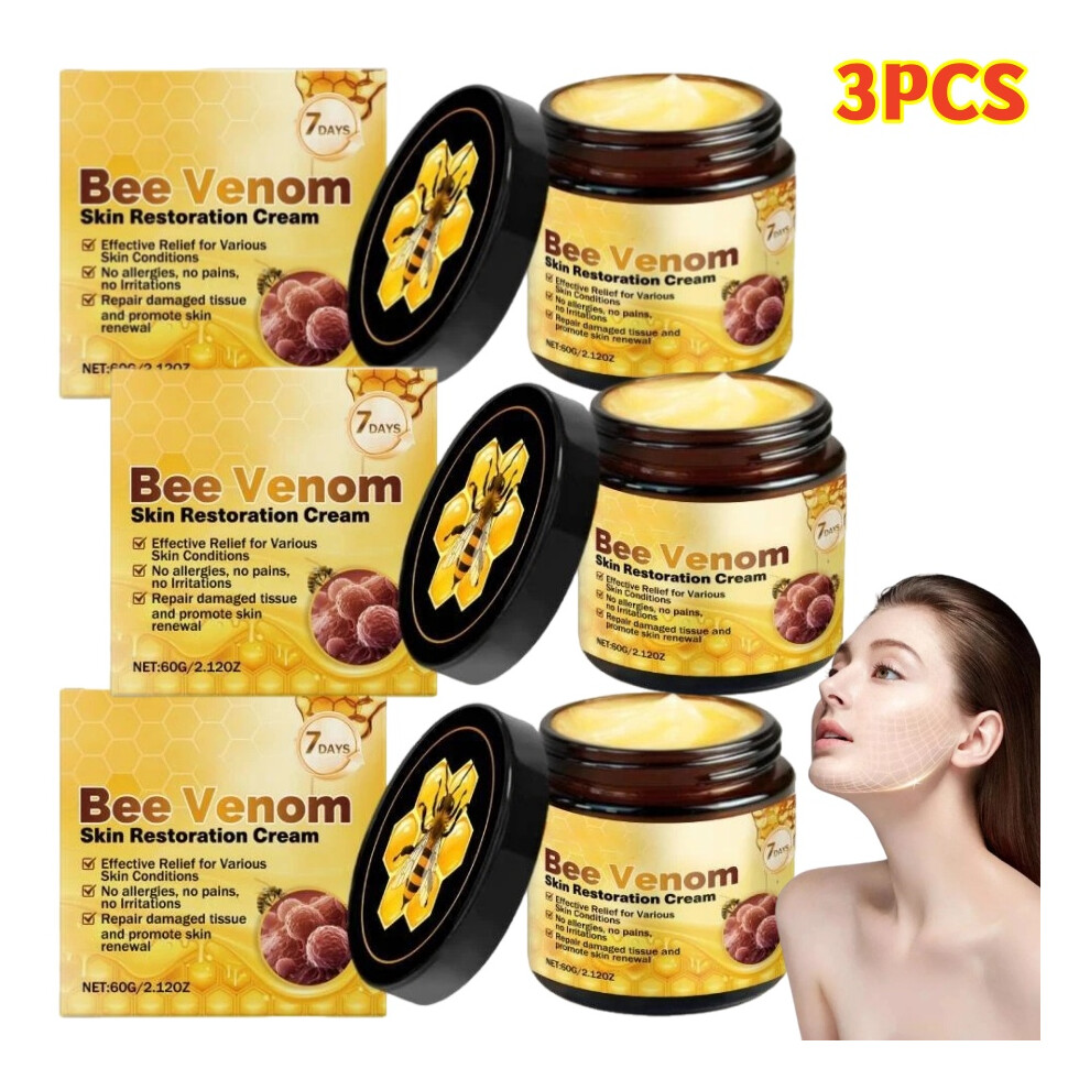 3PCS Bee Venom Skin Repair Cream Warts,Moles,Age Spots Soothing Repair Care