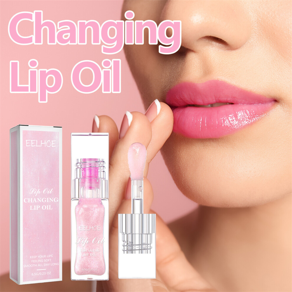 2PC EELHOE Color Changing Lip Oil, Lip Exfoliation Moisturizing Lip Balm