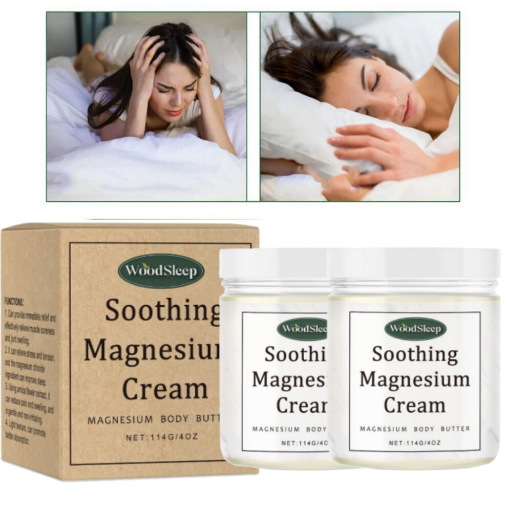 2PC WoodSleep Magnesium Cream - Sleep Aid & Joint Relief - 114g