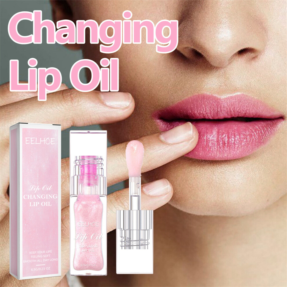 EELHOE Color Changing Lip Oil, Lip Exfoliation Moisturizing Lip Balm