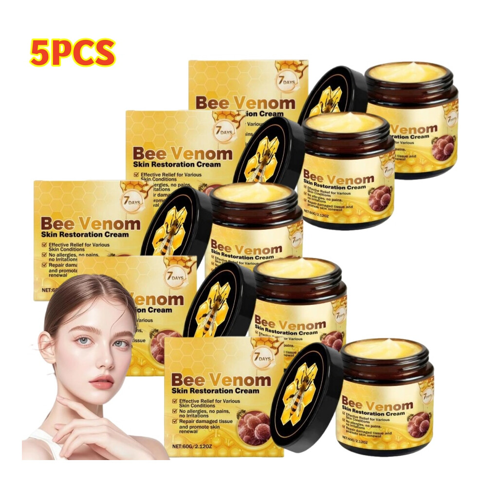 5PCS Bee Venom Skin Repair Cream Warts,Moles,Age Spots Soothing Repair Care