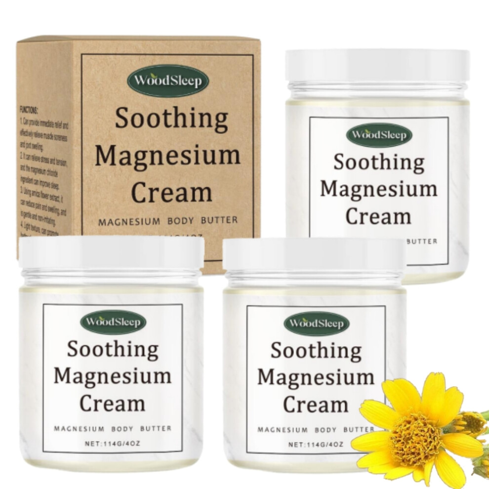 3PC WoodSleep Magnesium Cream - Sleep Aid & Joint Relief - 114g
