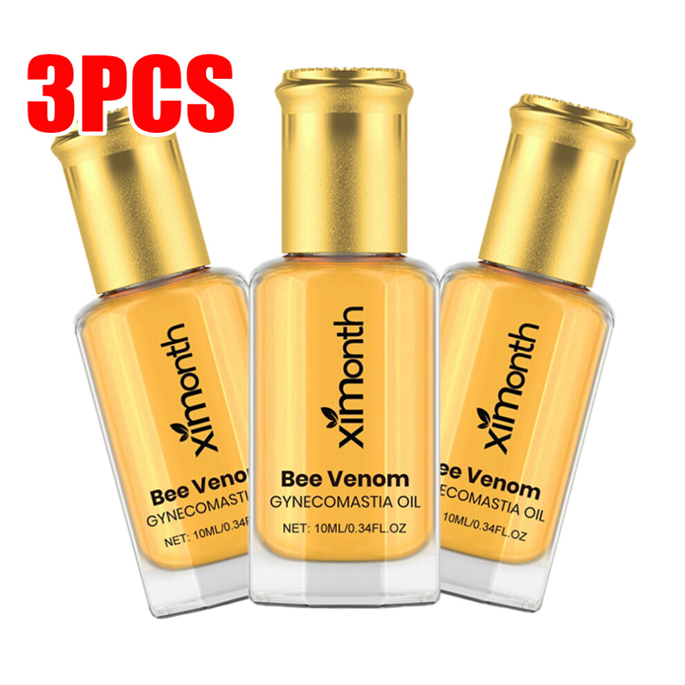 3PC Bee-Venom Gynecomastia Tightening Oil for Men - Chest Firming Natural Massage Oil, Men's Breast Care