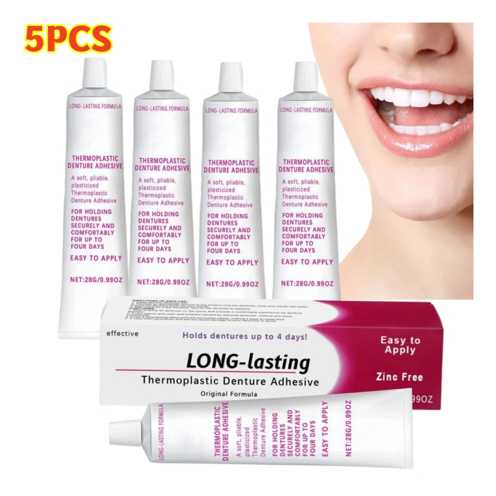 5PCS Long lasting Thermoplastic Denture Adhesive 28g - 100% ORGINAL