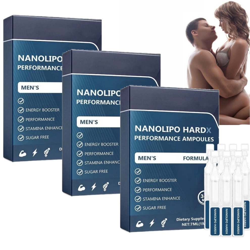 Blue 3Box Nanolipo Hardx Performance Ampoules - Men's Vitality Energy Booster Performance