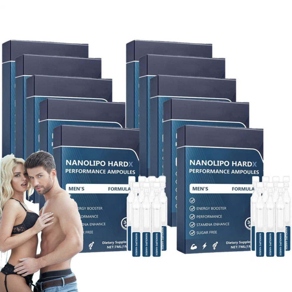 Blue 10Box Nanolipo Hardx Performance Ampoules - Men's Vitality Energy Booster Performance