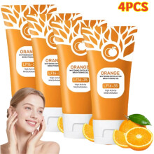 4PCS 50g Orange Enzymes Facial Skin Exfoliating Brightening Scrub Gel Hot