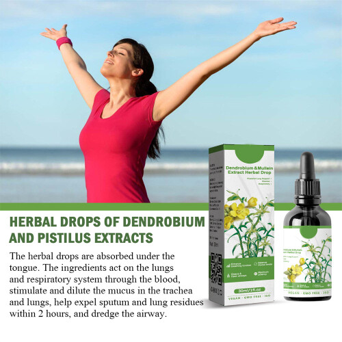 Dendrobium Mullein Extract - Powerful Lung Cleanse Respiratory Herbal Drop 2
