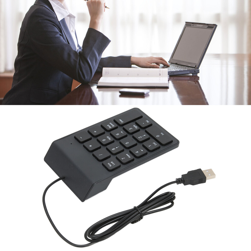 Usb Mini Numeric Keypad 18 Keys - Ideal For Pc Laptop Data Entry Black 7891333182135
