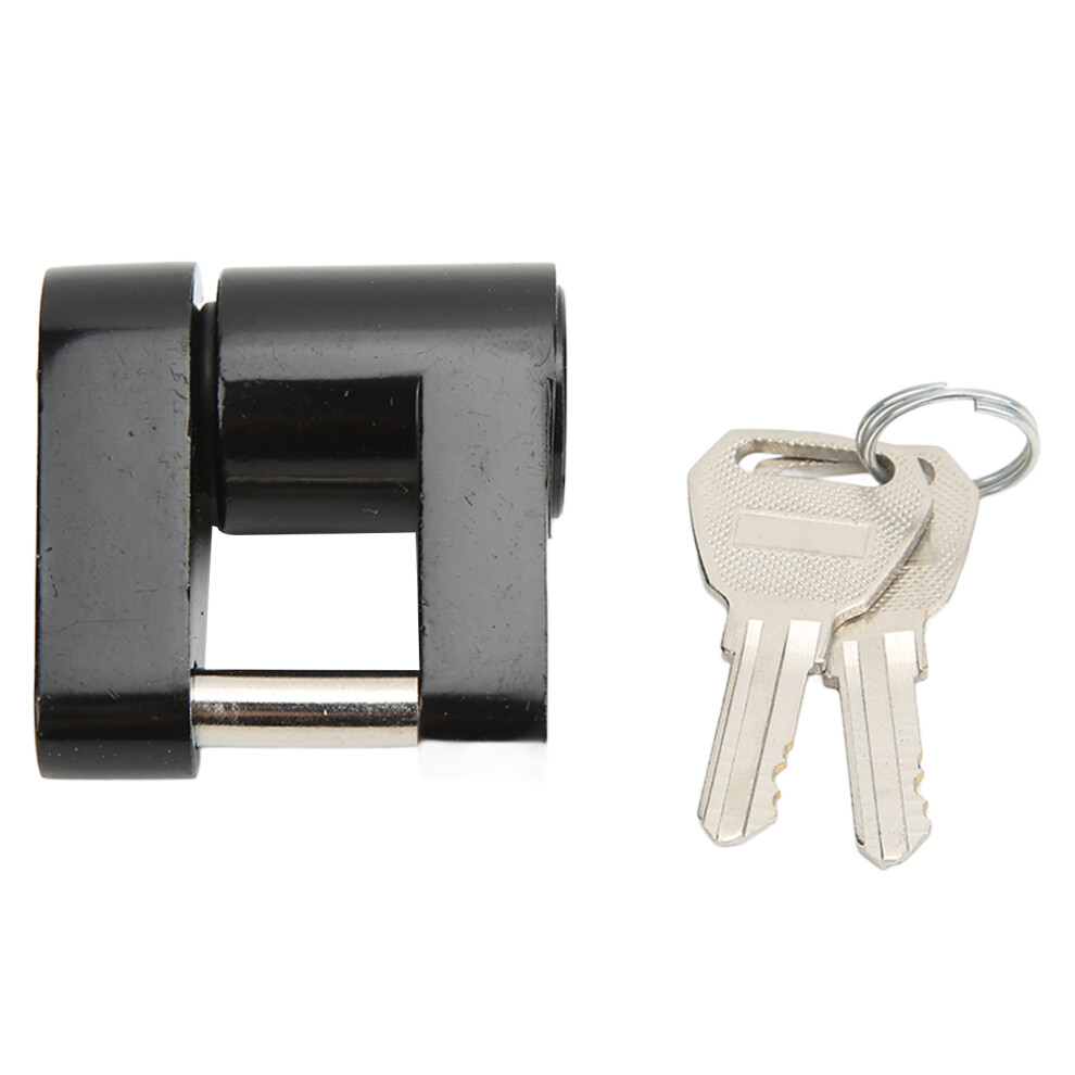 1/4In Trailer Lock Zine Alloy Anti Theft Black 9121376223983