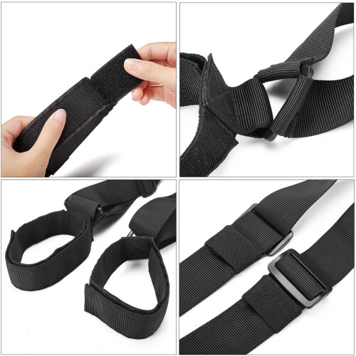Cinghie da spalla per sci e bastoncini - Nylon regolabile, nero