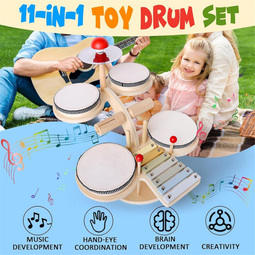 11 in 1 Kids Drum Set Musical Instruments & Drummers 2