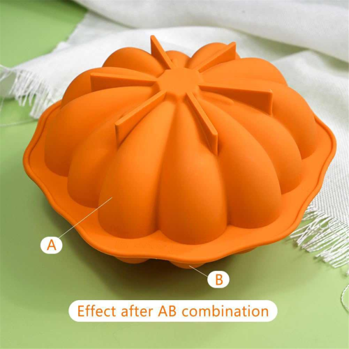 7Inch Pumpkin Shaped Mousse Mold 3D Cake Pan Silicone Mold 2
