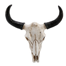 Hars Longhorn Koe Schedel Hoofd Wanddecoratie 3D Wildlife Sculptuur