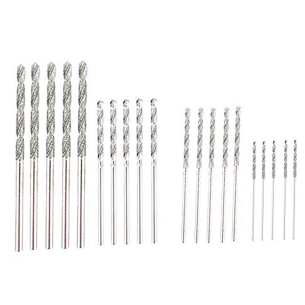 Diamantboorset 20 Stuks 4 Maten 1 Mm 1,5 Mm 2 Mm 2,5 Mm Twist Tip-image