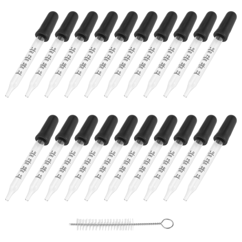 20 kpl 1 ml:n lasipipettejä, silmätippapipettejä mustalla 1