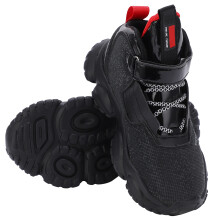 Kids Athletic Breathable Sneakers Black 28 for Autumn, Lightweight & Non-slip