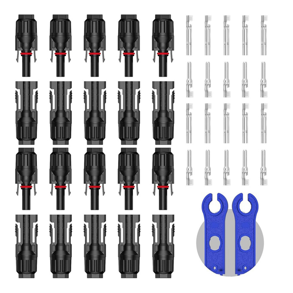 10 Paar Solarstecker, 20-Teiliger Solarpanel-Kabelstecker-Adapter-image