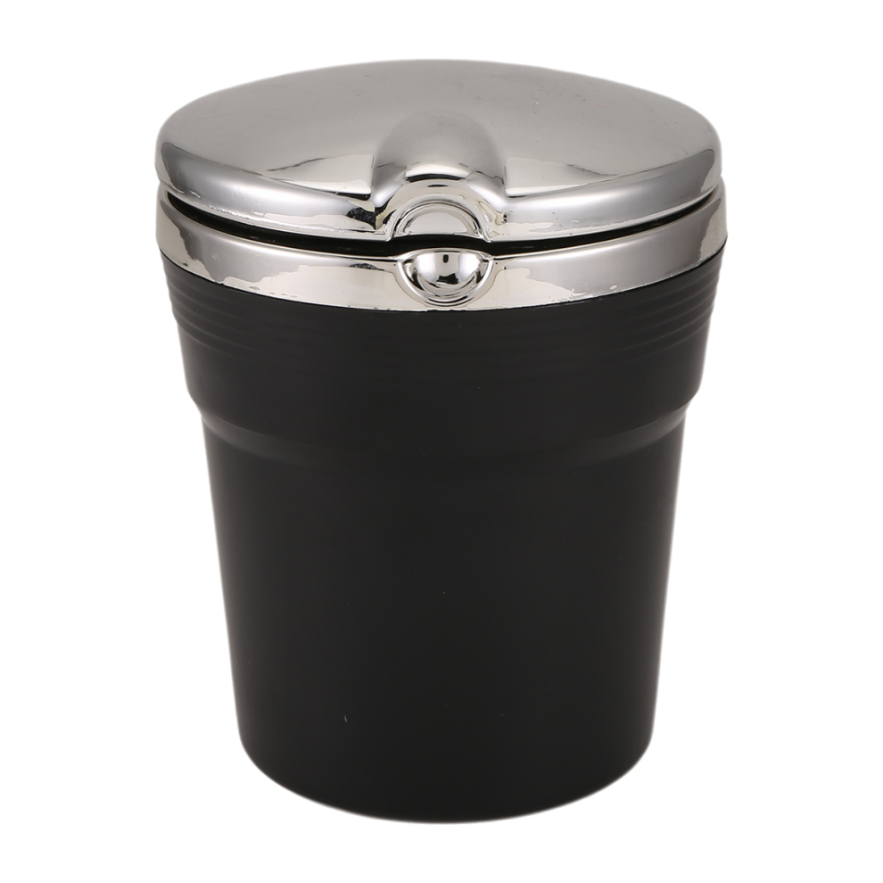 Auto-Asbak Met Deksel - Gemaakt Van Vuurvast Kunststof, Zwart-image