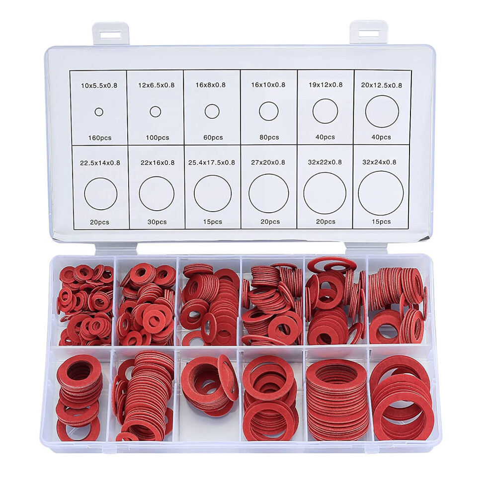 600Pcs Washer Assorted Kit 12 Size Flat Ring Seal Assortment Kit 4711699375398