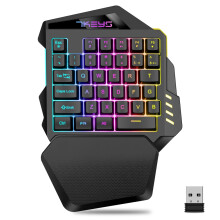 Kabellose Einhand-Gaming-Tastatur mit RGB-Hintergrundbeleuchtung für PC